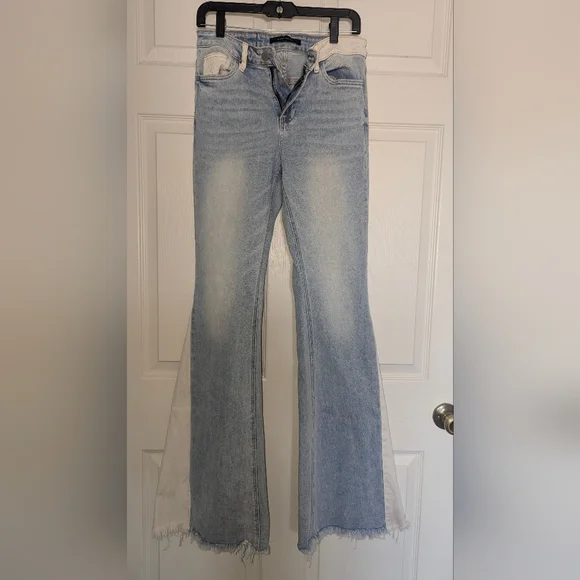 Flying Monkey Two-Tone Flare Jeans - Picture 7 of 15